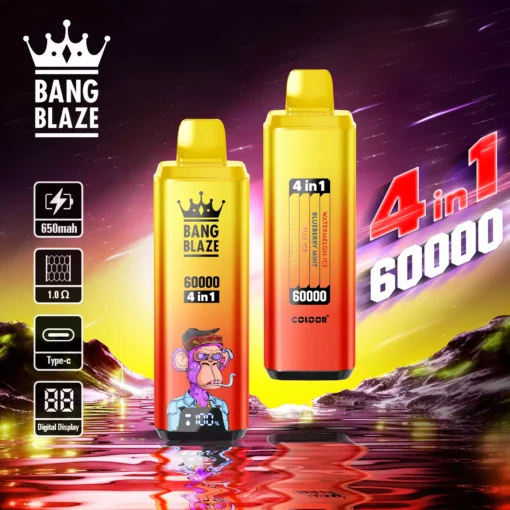 Quality Bulk BANG BLAZE 60000 DSK050 Disposable Vape Pen with Type C and Large E Liquid