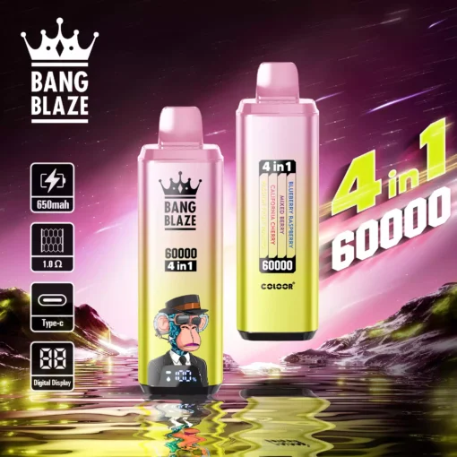 Quality Bulk BANG BLAZE 60000 DSK050 Disposable Vape Pen with Type C and Large E Liquid