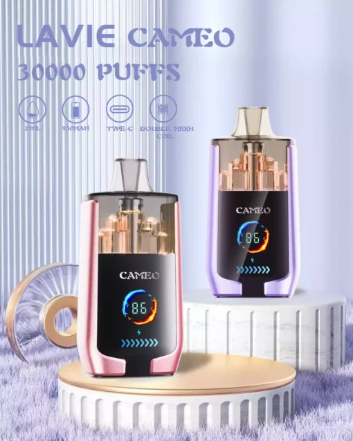 Quality Guaranteed LAVIE CAMEO 30000 Puffs Vape with Dual Mesh Coil and MI Trigger