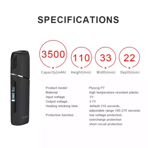 Quality Wholesale Heat Not Burn Pluscig P7 Device Featuring 3350mAh Battery and Precise Temperature Control