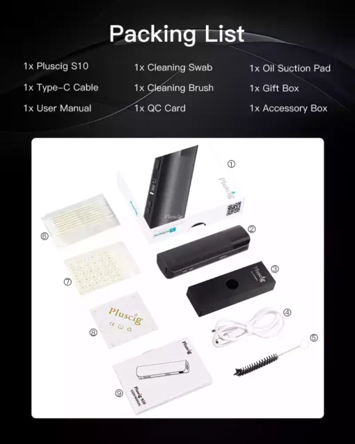 Wholesale Pluscig S10 HNB Device Featuring Adjustable Preheating and Built In Cleaning Mode