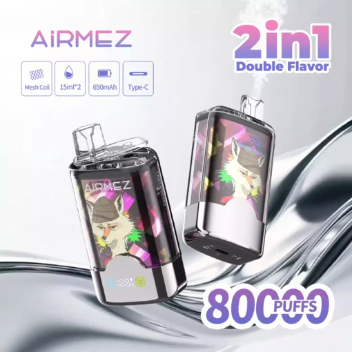 High Quality Airmez FOX 2IN1 80000 Puffs Vape with Refined Nicotine Delivery and Mesh Coil
